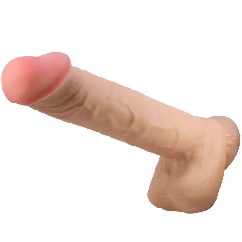 Pretty Love - Sliding Skin Series Realistic Dildo with Sliding Skin Suction Cup Flesh 26 cm