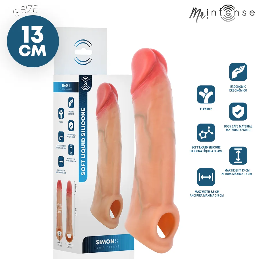 Mr Intense - Capa de Silicone para Pénis Simon S 13 cm -Ø- 4 cm
