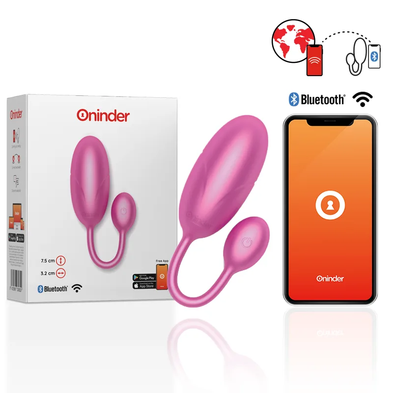 Oninder - Ovo Vibrante Tóquio Rosa 7,5 X 3,2 cm Aplicativo Gratuito