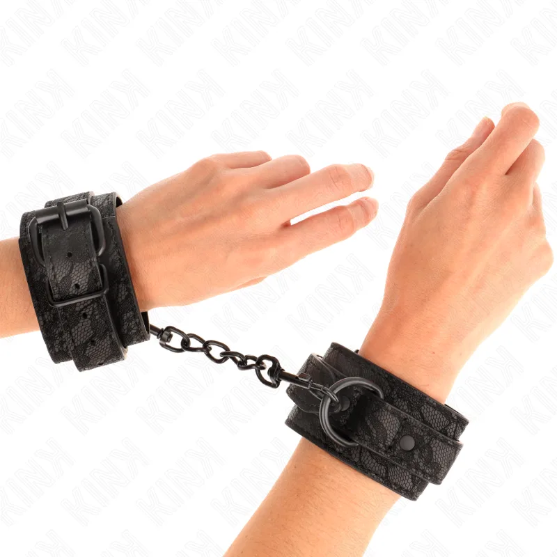 Kink - Punhos Cobertos de Renda Escura Ajustáveis Preto 19-26 cm