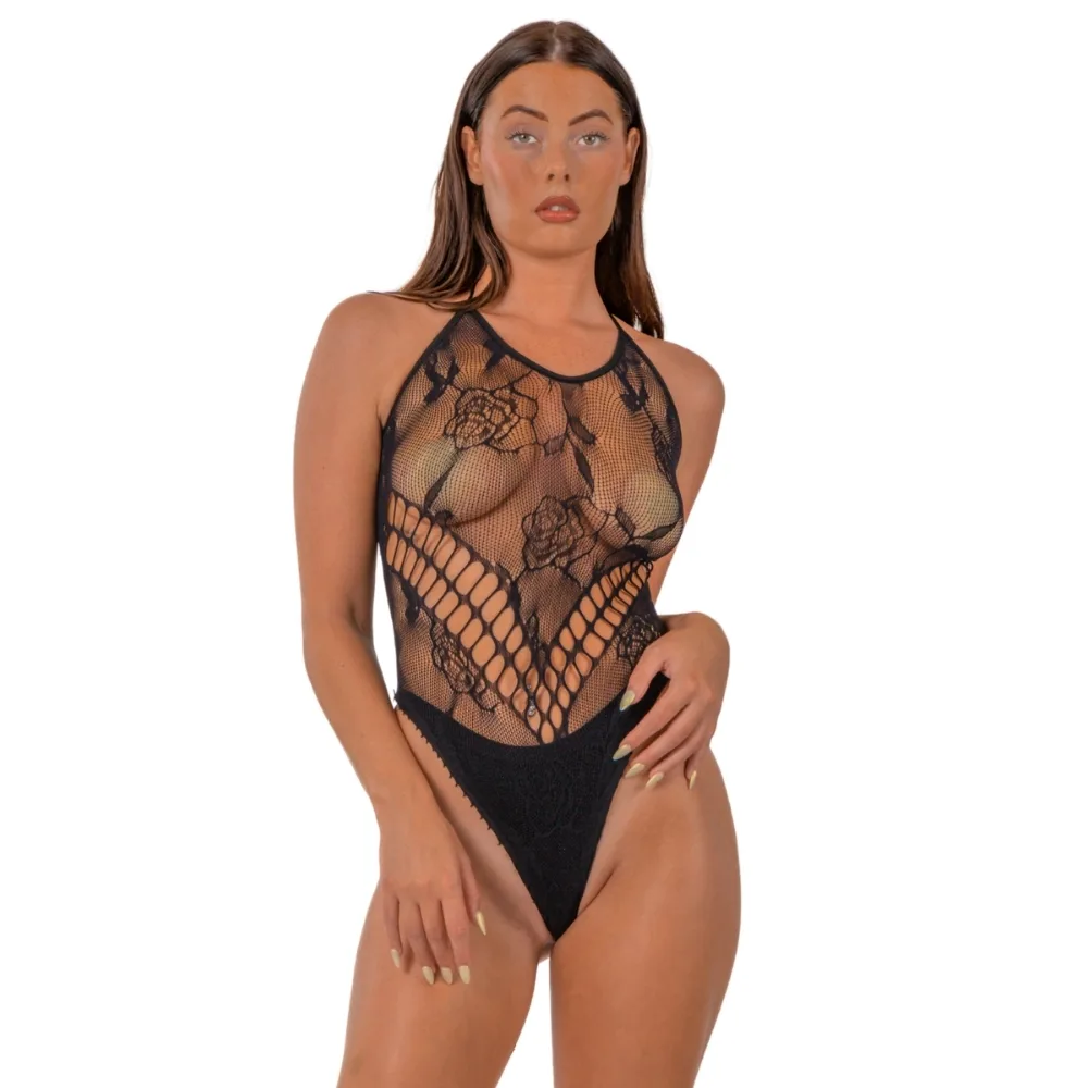Lace by LJ Body Halter Floral Preto