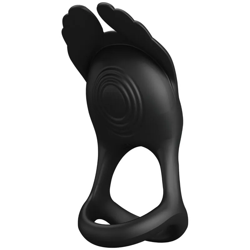 Pretty Love - Silas Anel para Pénis Vibrante 7 Vibraões Silicone Preto