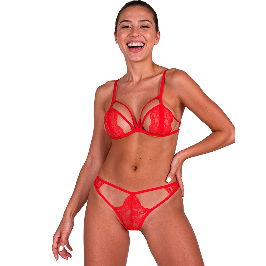 Passion - Anuvera Bra + Thong Set Fire Brick L/XL