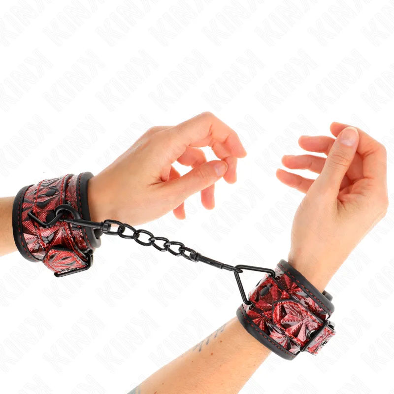 Kink - Pulso Padrão Diamante Vermelho Escuro Ajustável 17-26 cm X 5,5 cm