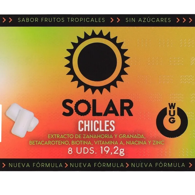 WUG Solar - The chewing gum that prepares your skin for the sun. BLISTER OF 8 UNITS
