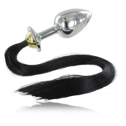 Metal Hard - Steel Anal Plug with Tail 8.89cm