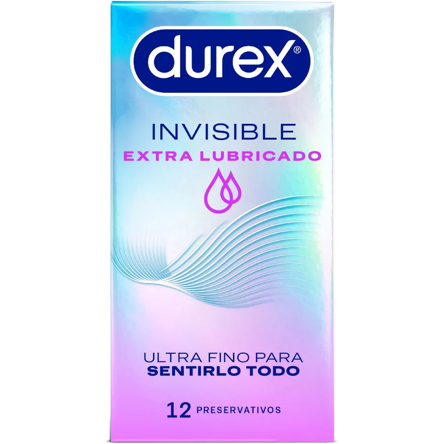Durex - Preservativos Invisíveis Extra Lubrificados 12 Unidades