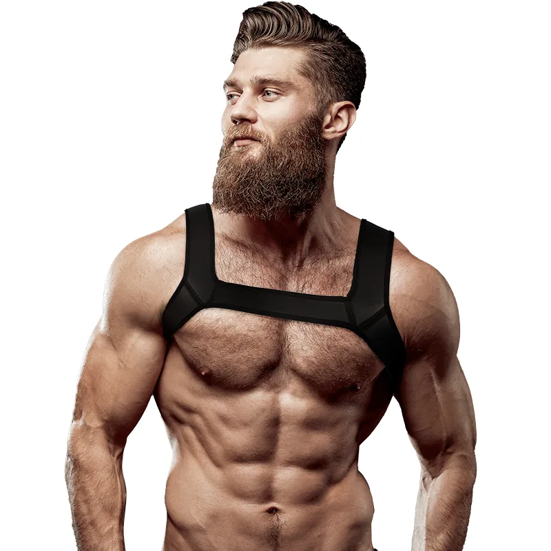 Fetish Submissive Attitude - Arnês de Peito de Neoprene para Homens Tamanho L