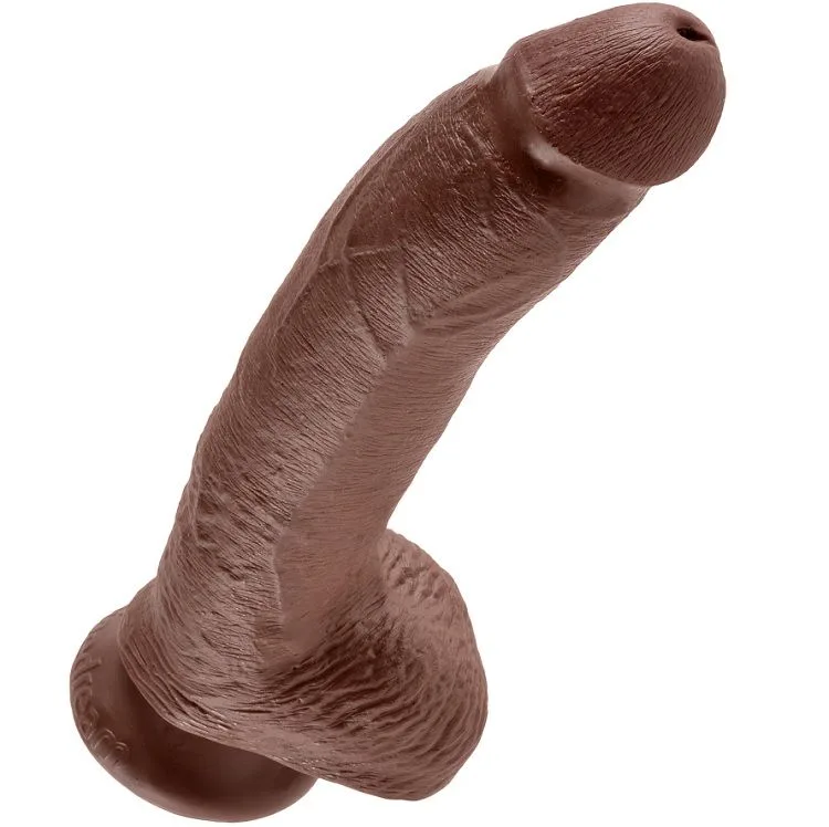King Cock - 9 Dildo Castanho com Bolas 22,9 cm