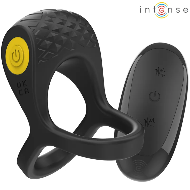 Intense - Alex Vibrador Anel Duplo Penis 10 Vibrações Preto