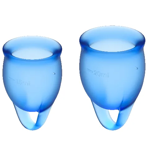 Satisfyer - Copo Menstrual Feel Confident Azul Escuro 15 + 20 ml