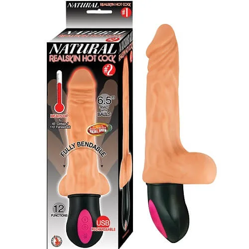 Dildo Vibratório Realista com Aquecimento 6.5 Polegadas com Testículos Pele