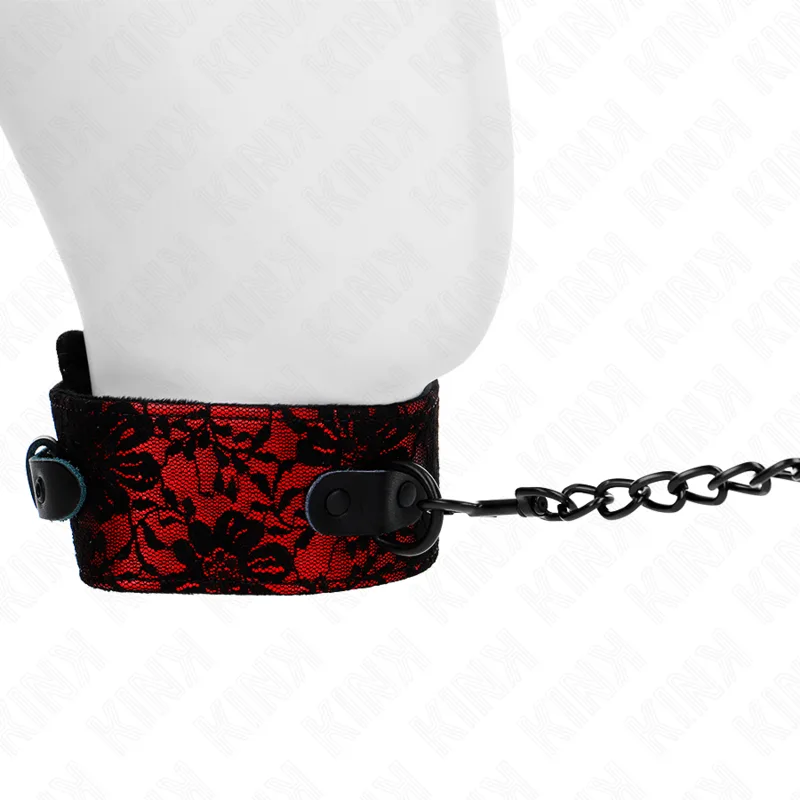 Kink - Lace Necklace with Belt with Real Leather Belt 105 cm / 44 X 5.5 cm