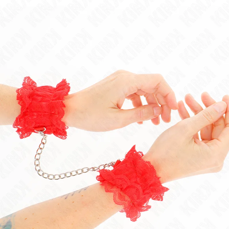Kink - Lace Elastic Wrist Restraints Red