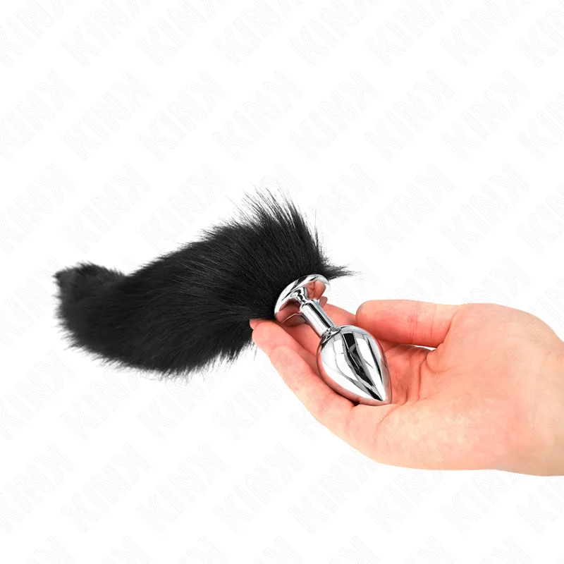Kink - Anal Plug Size M 8 X 3.5 cm with Synthetic Tail 40 cm Black