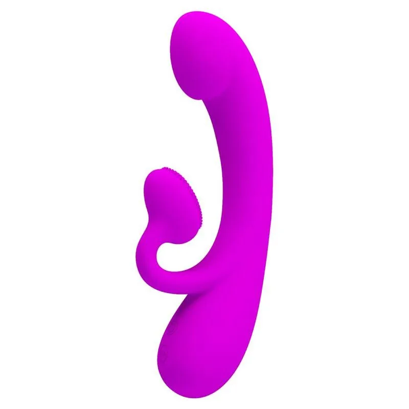 Pretty Love - Sincero Vibrador e Sucção Clitórica de Silicone Roxo