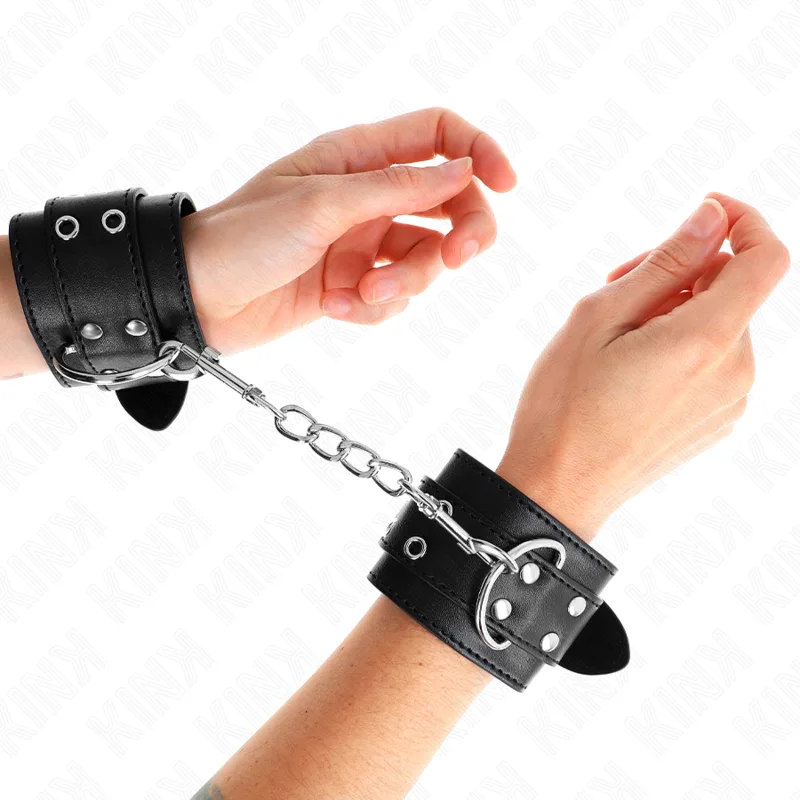 Kink - Punhos com Fivela Dupla Preto Ajustáveis 19-26 cm