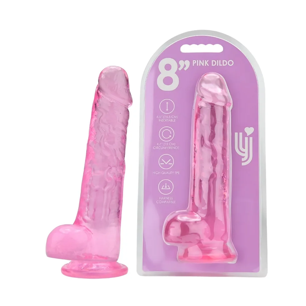 Loving Joy Dildo 8 Polegadas com Testículos Rosa