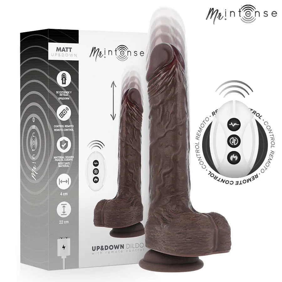 Mr Intense - Matt Realista Multifuncional com Vibração para Cima e para Baixo, Controle Remoto, 22 cm -o- 4 cm