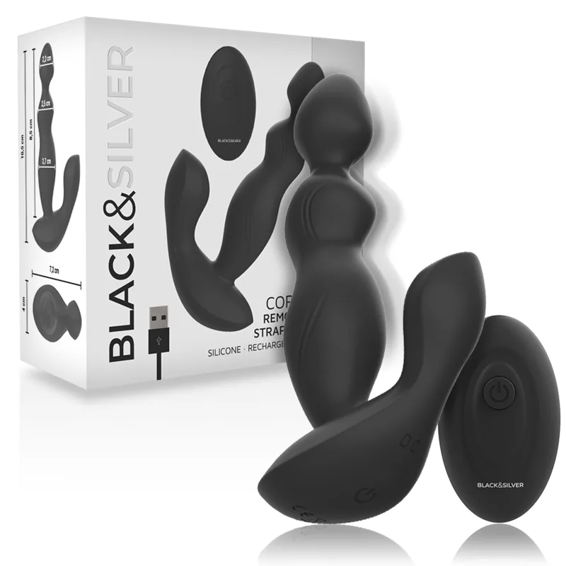 Preto&Silver - Controle Remoto de Silicone Cora Plug Anal