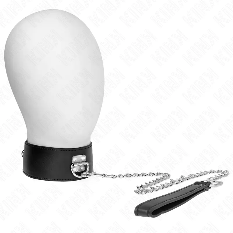 Kink - Colar com Cinto 65 cm com Alça Larga Preta Ajustável 33,5-41 cm X 5 cm