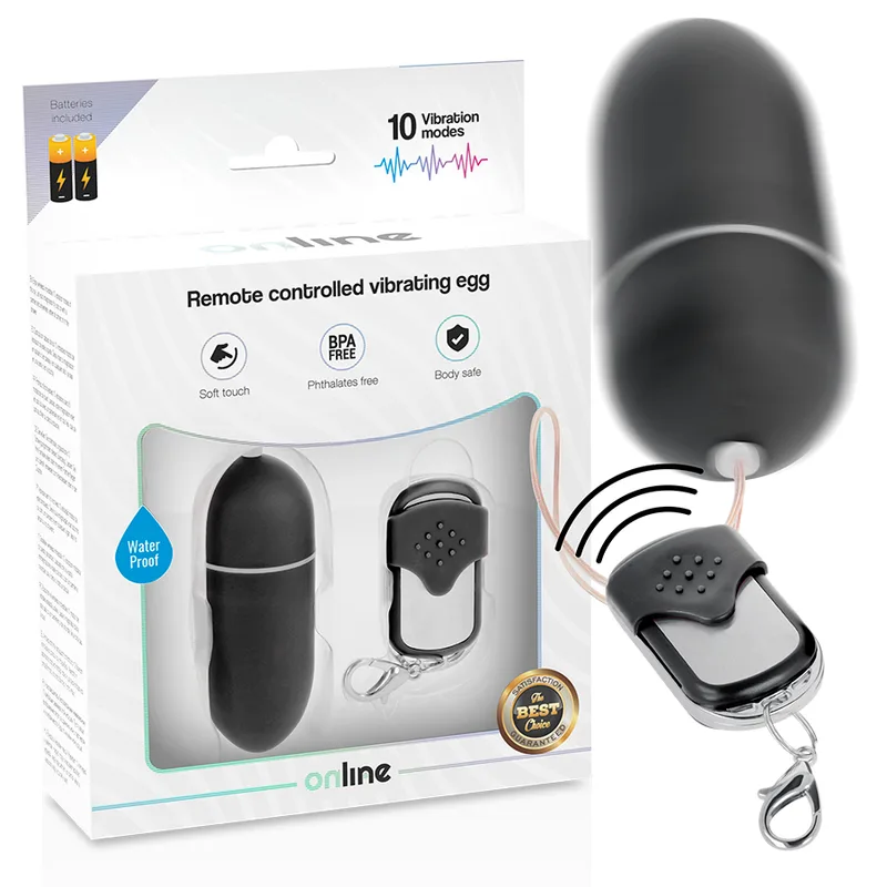 Online - Ovo Vibrante com Controle Remoto L Preto
