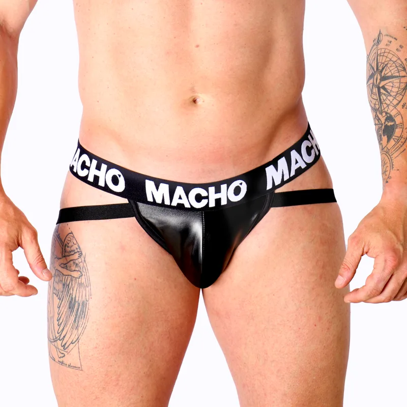 Macho - Mx25Nc Jock Couro Preto