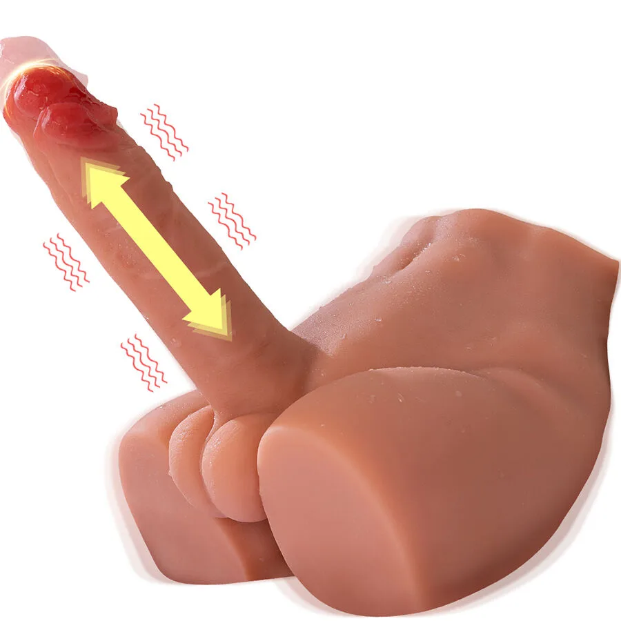 Xise - Peel Dildo Ass Dildo Realista Masturbador Posição Frontal com Empurração 17,5 cm