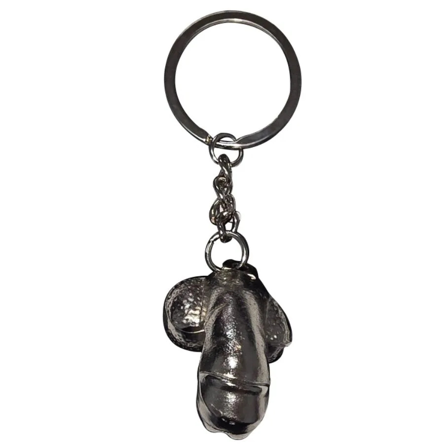 Diablo Picante -Silver Metal Keychain ​​Shrinked Penis