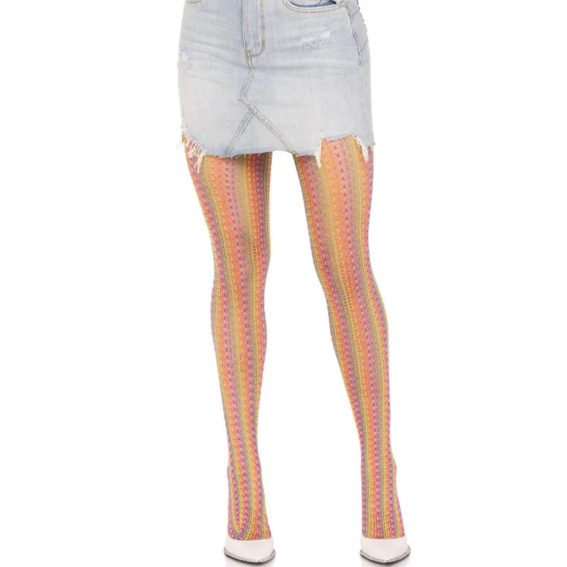 Leg Avenue - Meias de Crochê Multicolor