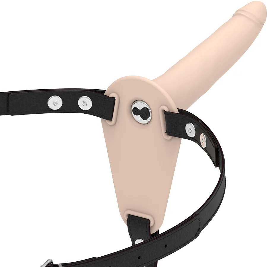 Fetish Submissive Harness - Vibrador de Silicone de Carne 15 cm