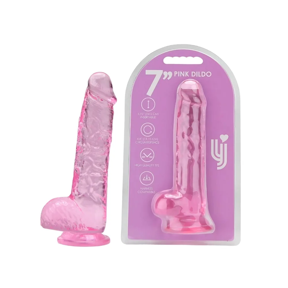 Loving Joy Dildo 7 Polegadas com Testículos Rosa