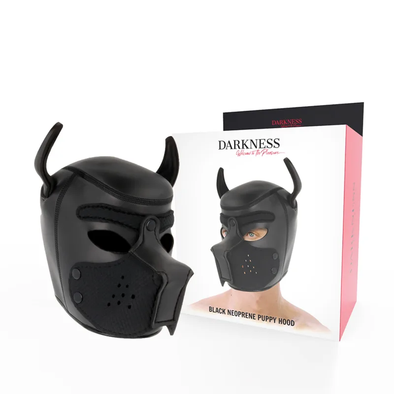 Darkness - Mscara de Neoprene para Ces com Focinho Removível L