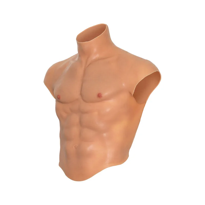 Desejo Oculto - Camiseta de Torso Masculino de Silicone Alter Ego com Detalhes em Tom de Corpo