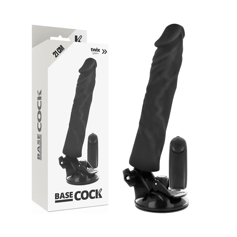 Basecock - Realistic Vibrator Remote Control Black 21 cm -O- 4 cm