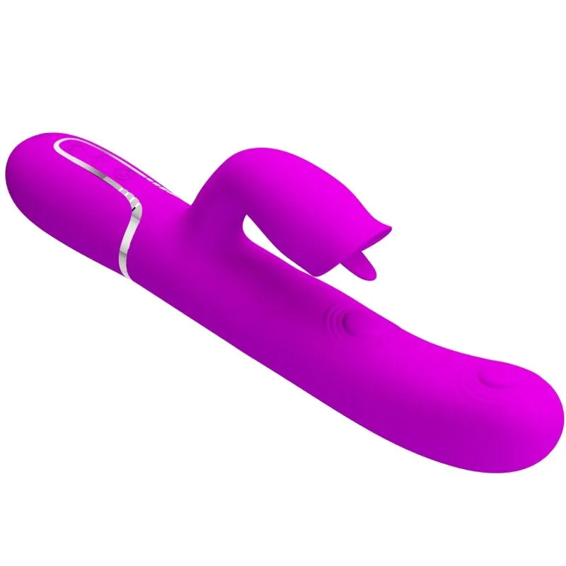 Pretty Love - Rabbit Vibrator with Licking Fuchsia