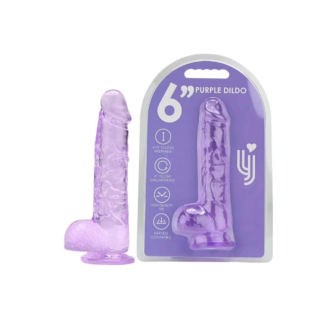Loving Joy Dildo 6 Polegadas com Testículos Roxo