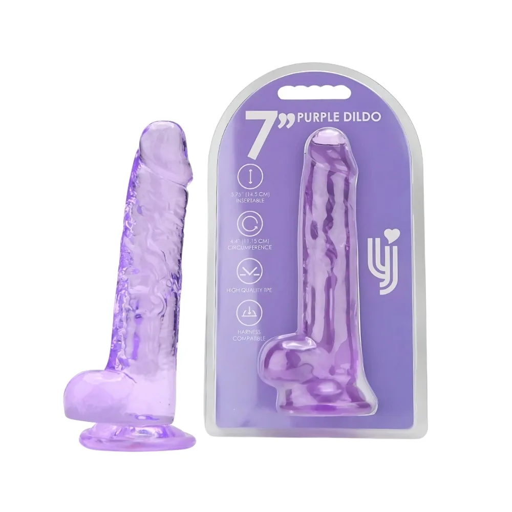 Loving Joy Dildo 7 Polegadas com Testículos Roxo