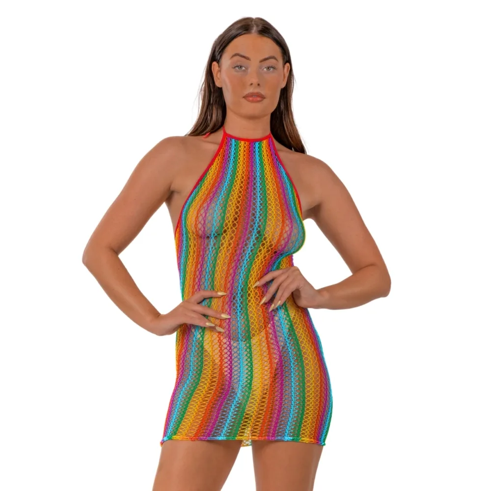 Lace by LJ Vestido Halter Arco-Íris