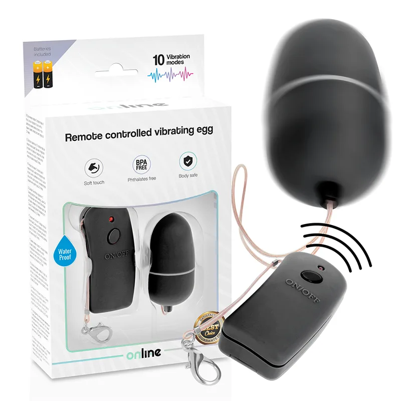 Online - Ovo Vibrante com Controle Remoto Preto