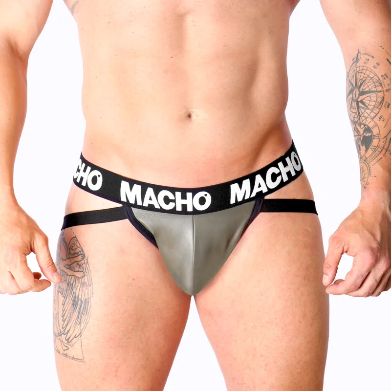 Macho - Mx27Gr Jock Couro Cinza Bege
