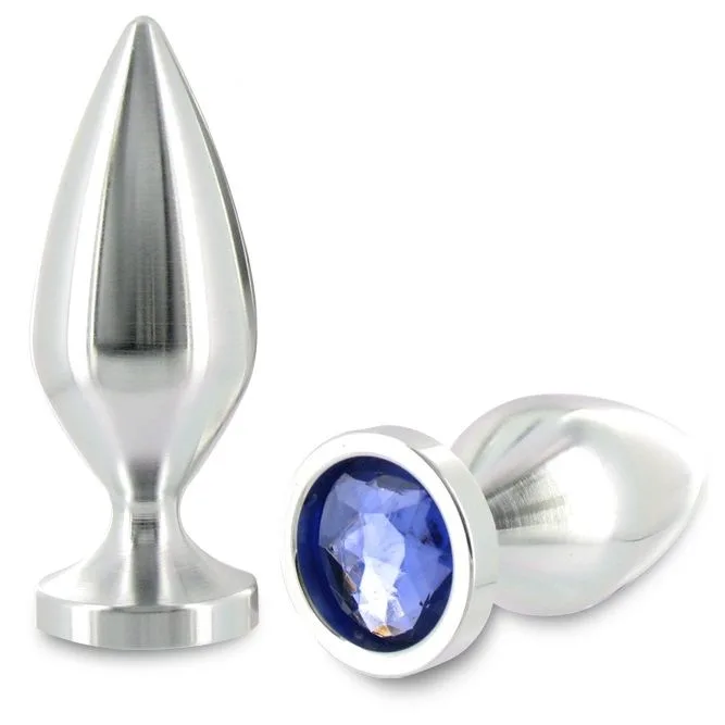 Metal Hard - Plug Anal Aliminum Cristal Cor Médio 8,89cm