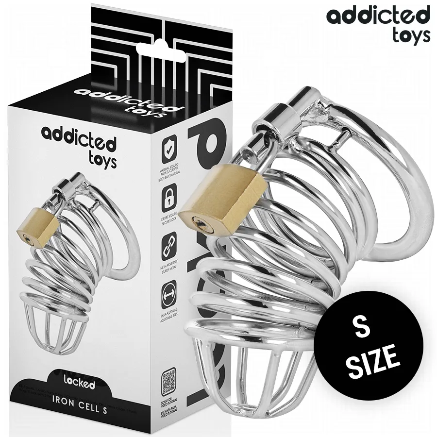 Addicted Toys Locked - Iron Cell Metal Penis Cage 4 cm Size S