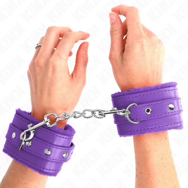 Kink - Pulso Forro de Pele Premium Roxo com Cinto Roxo Ajustável 17-29 cm X 6 cm