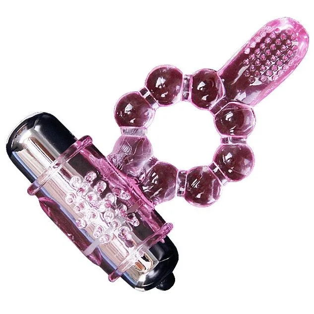 Baile - Silicone Ring 10 Tongue Rhythms with Pink Vibration