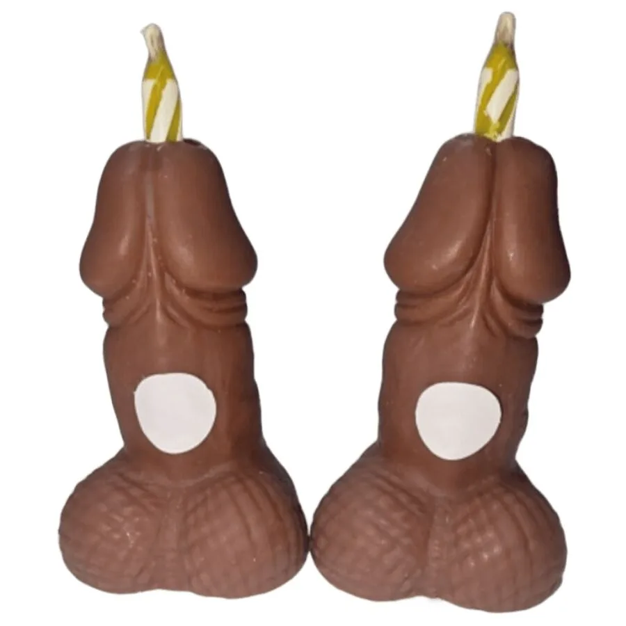 Diablo Picante - Penis Birthday Number Candles Dark Tone 2 Units