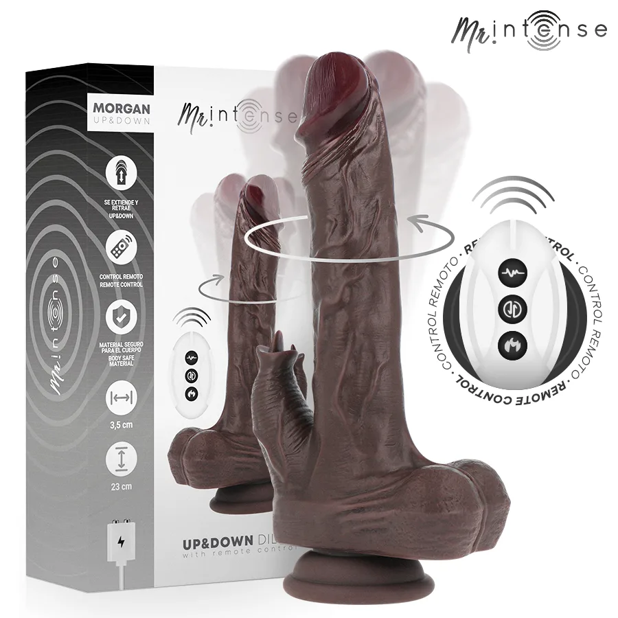 Mr Intense - Morgan Boneca Realista Multifuncional com Vibração e Controle Remoto para Cima e para Baixo 23 cm -o- 3,5 cm