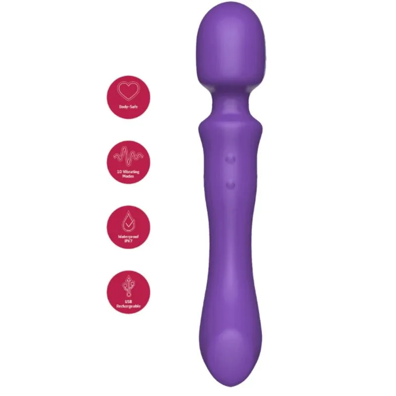She.e.o - Varinha Massageadora Vibratória de Duas Pontas Roxa