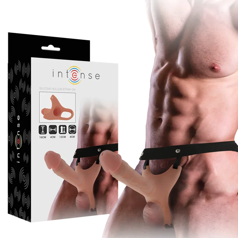 Intense - Arnês Oco com Dildo de Silicone 16 X 3,5 cm