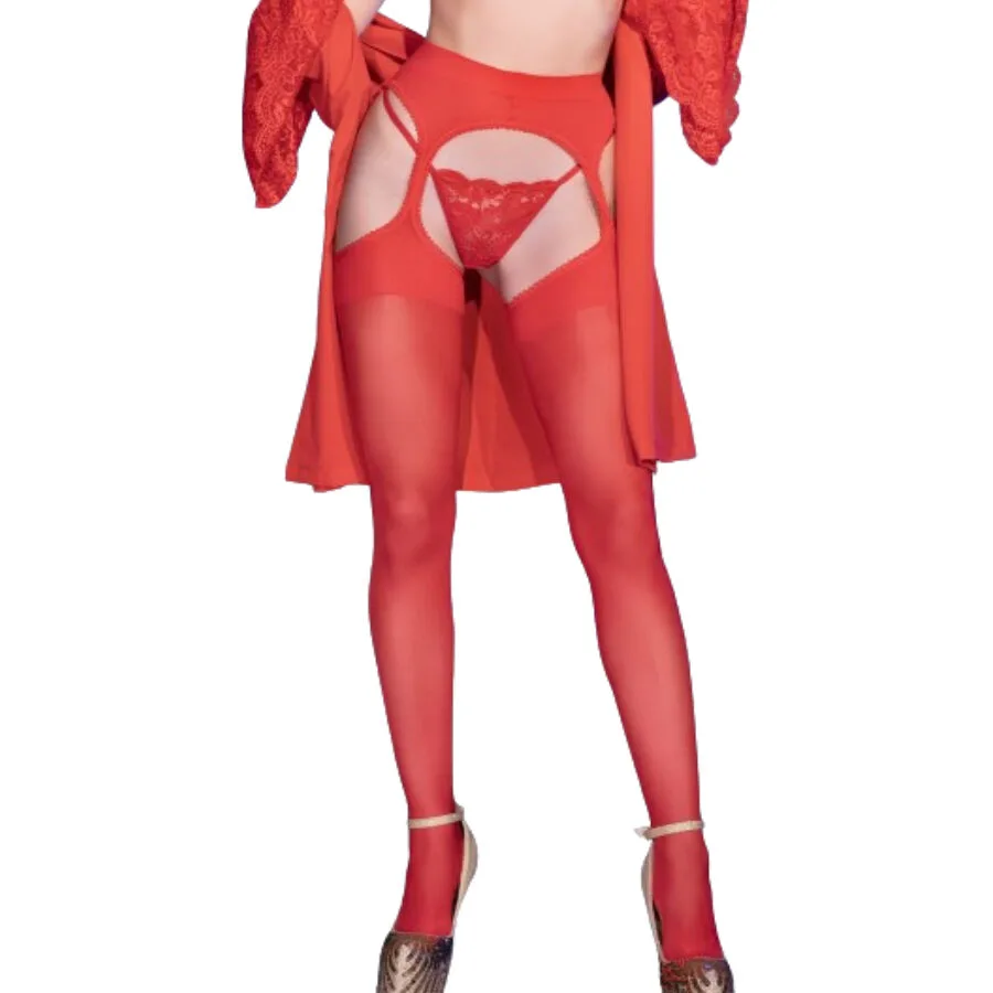 Chilirose - Cr 4312 Garter Stockings Red S/M